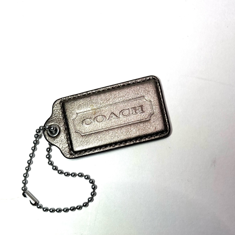Vintage Coach Hang Tag 3” x 1.5”. For purse, wallet, briefcase. Bronze/Gold